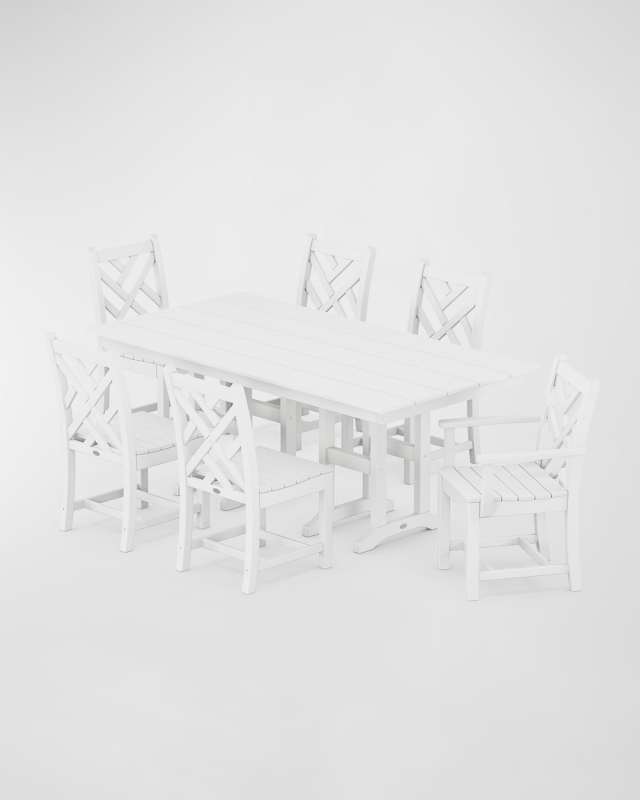 Chippendale 7-Piece Farmhouse Dining Set